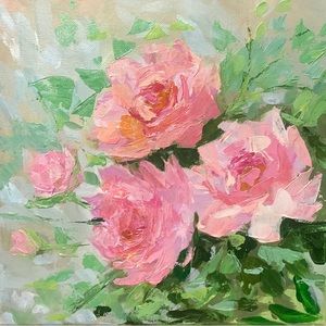 acrylic painted roses